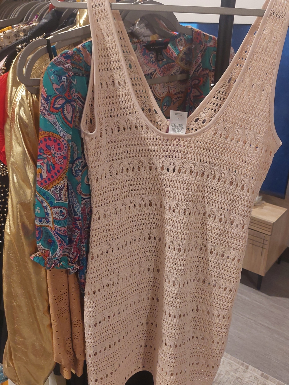Target Cream Crocheted Mini Dress - Picture 2 of 4